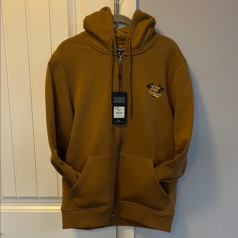 True Religion Tan Hoodie with Logo S